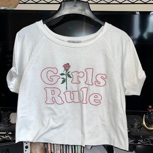 Small Charlotte Russe "Girls Rule" Cropped Tee